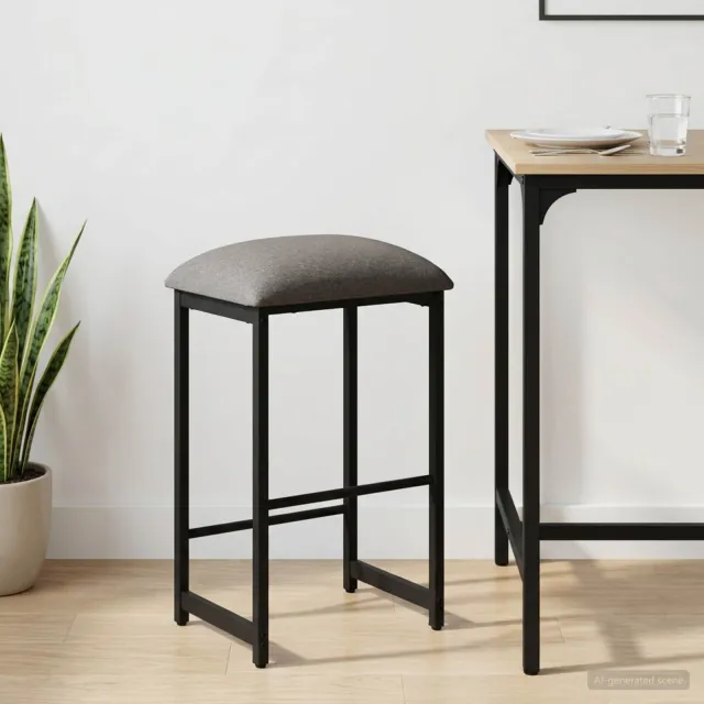vidaXL Barkruk Lichtgrijs 40 x 32 x 74 cm Bewerkt hout, foto 2