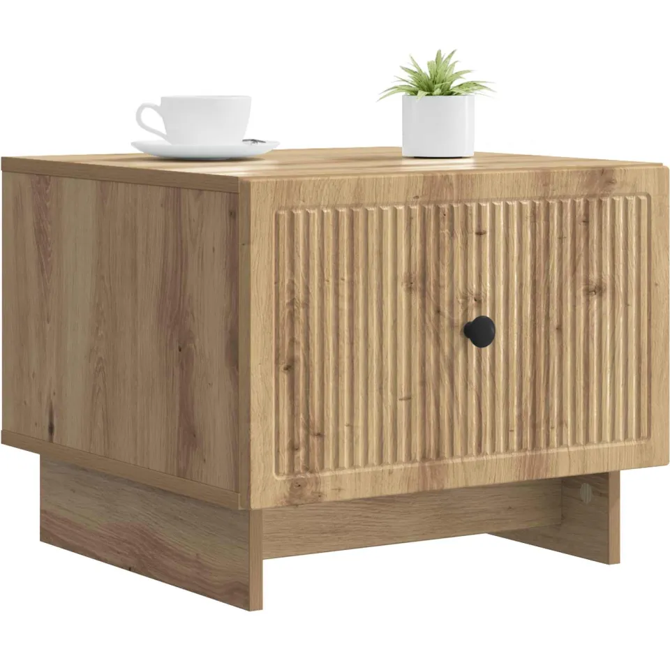 vidaXL Salontafel Artisanaal eiken 49 x 50 x 40 cm Bewerkt hout Bruin