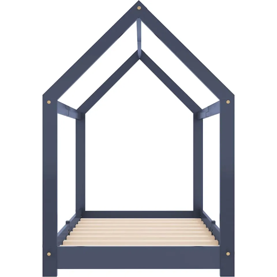 vidaXL Kinderbedframe massief grenenhout grijs 70x140 cm, foto 4