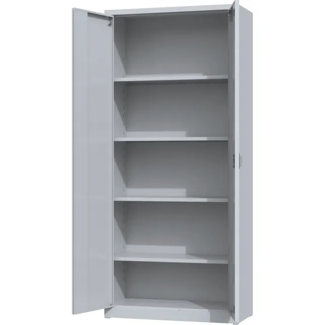 Povag Archiefkast met slot - Metalen opbergkast - 180x80x38 cm - Grijs