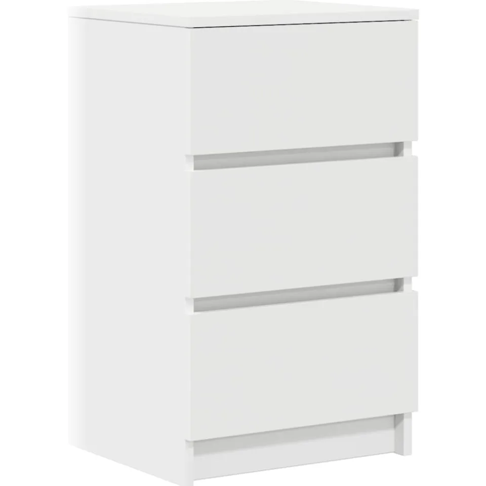 vidaXL Nachtkastje met 3 lades 39x35x65 cm wit