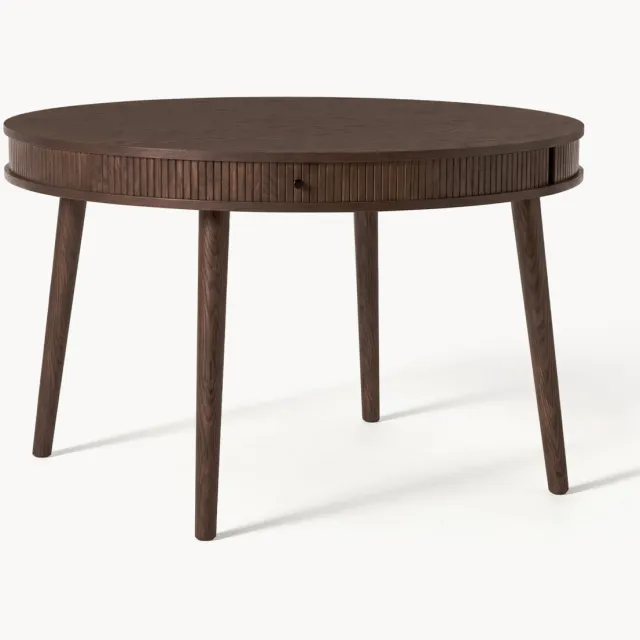 Westwing Collection Ronde eettafel Calary met opbergruimte, in verschillende formaten Bruin
