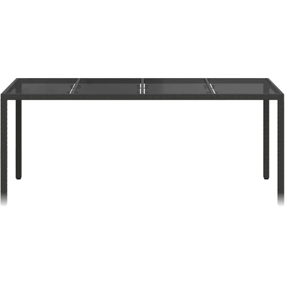 vidaXL Tuinstafel Zwart poly rattan