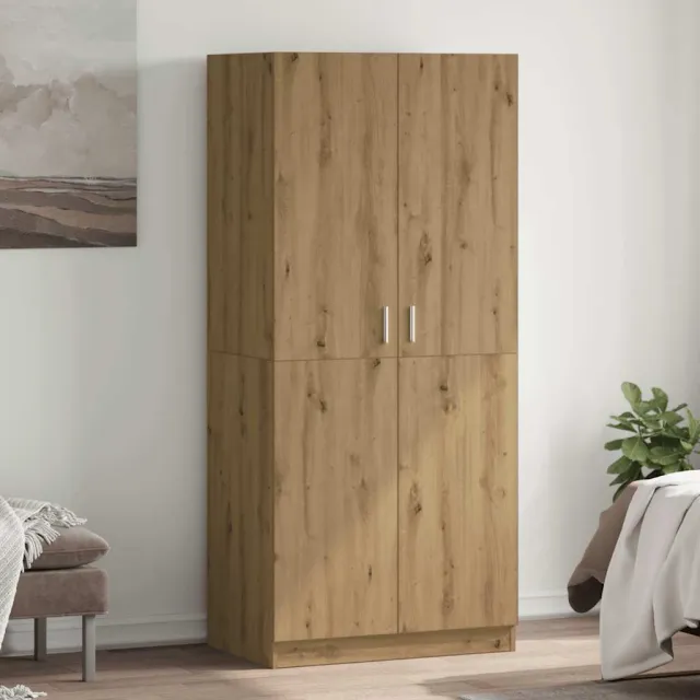 vidaXL Kledingkast 80x52x180 cm bewerkt hout artisanaal eikenkleurig, foto 2