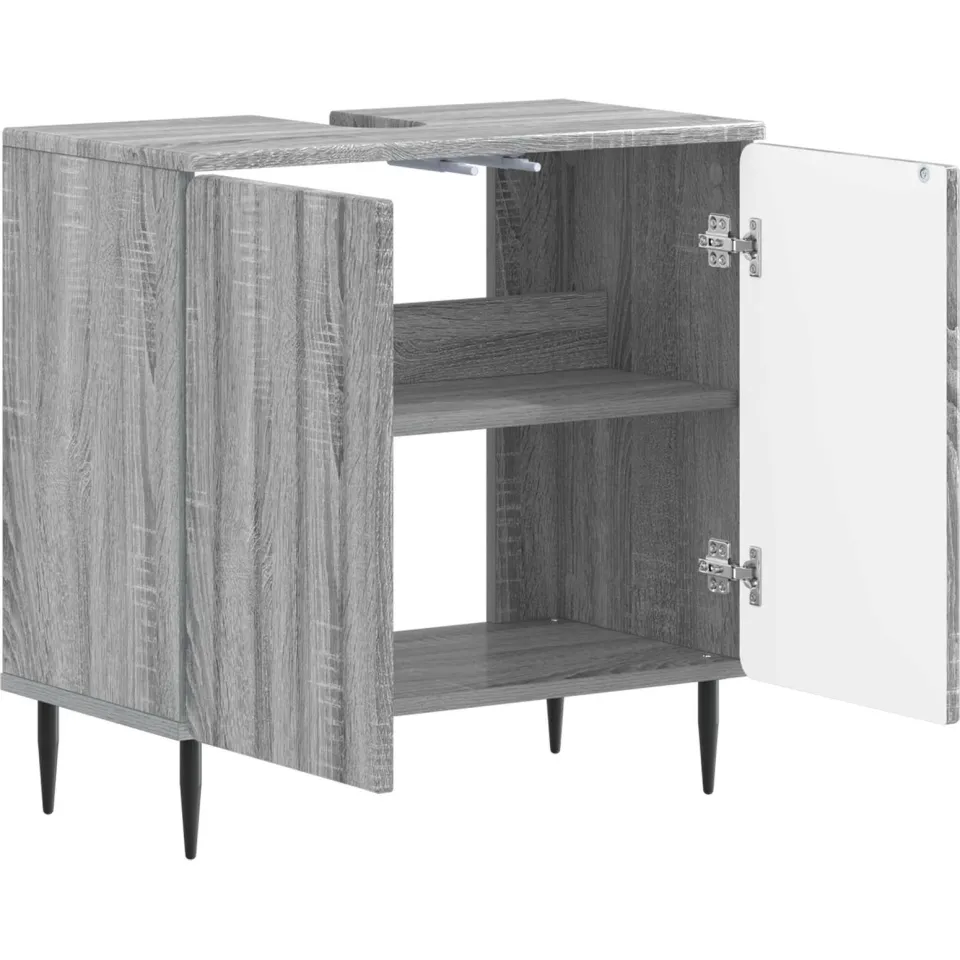 vidaXL Badkamer wastafelkast ZWOLLE Grijs Sonoma 59,5 x 31,5 x 59 cm