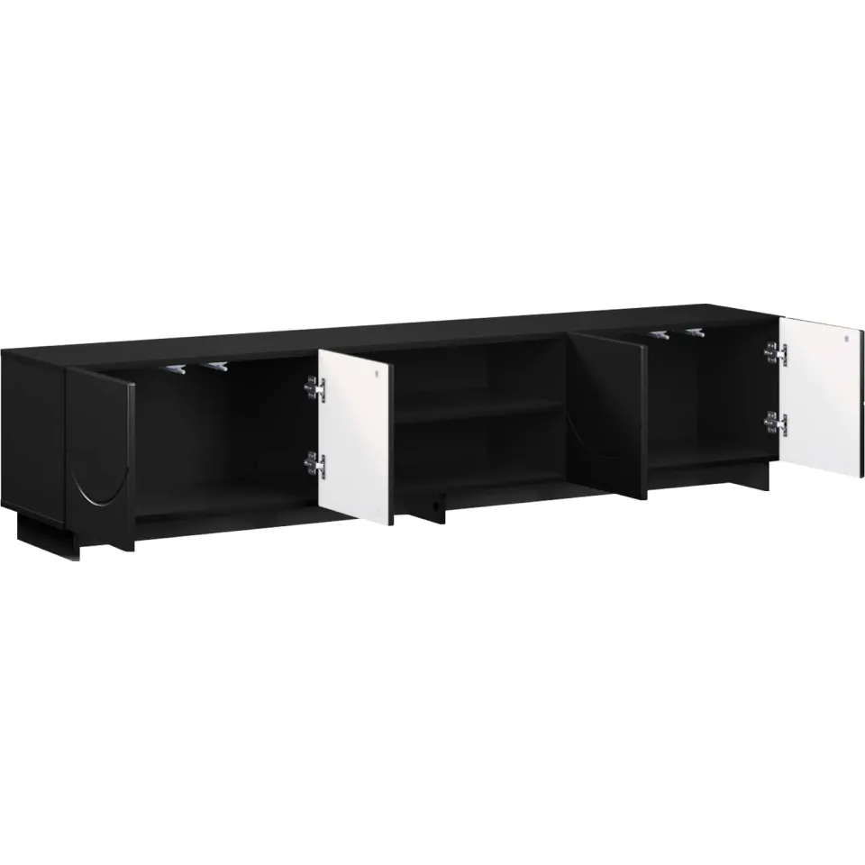 vidaXL TV-standaard 180 x 34,5 x 40 cm Zwart Bewerkt hout