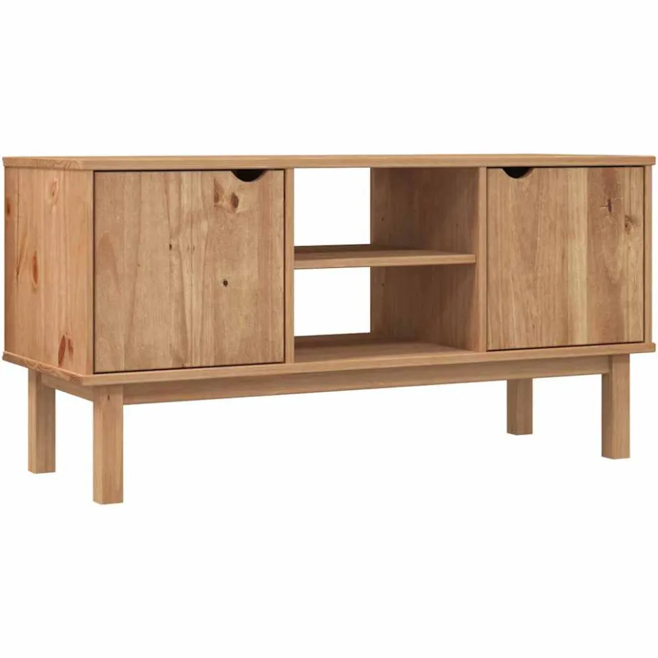 vidaXL Tv-meubel OTTA 113,5x43x57 cm massief grenenhout bruin, foto 3