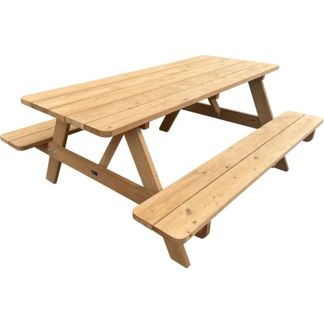 Axi Jean Picknicktafel van hout Thermowood 180 x 150 cm – Bruin – FSC 100% hout – FSC Thermowood Hemlock - Tafel en Banken – Tuintafel 6 Persoons