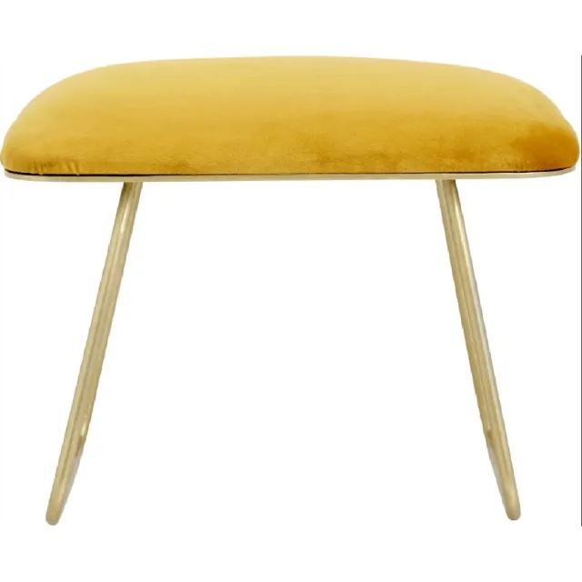 Nordal Warm yellow stool, golden legs Geel, goud
