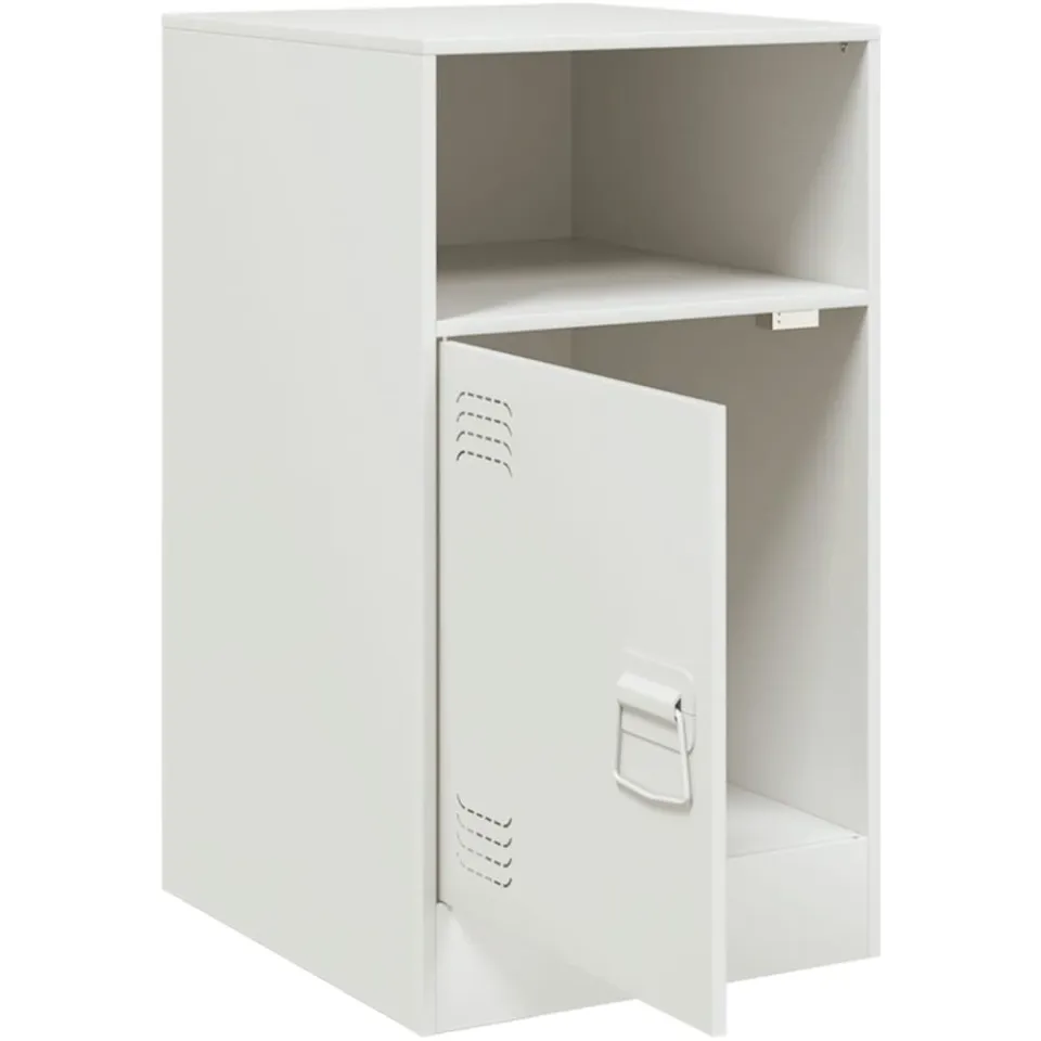 vidaXL Nachtkastjes 2 st 34,5x39x62 cm staal wit, foto 4