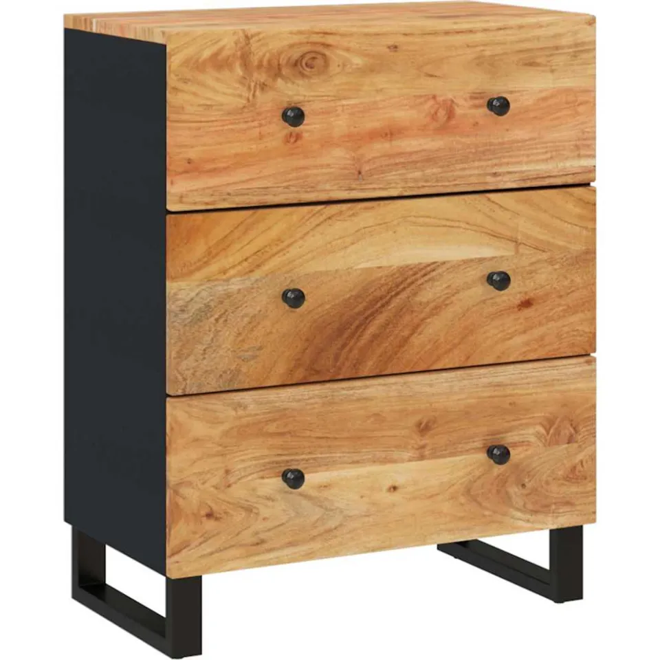 vidaXL Dressoir 60x33x75 cm massief acaciahout bruin, foto 3