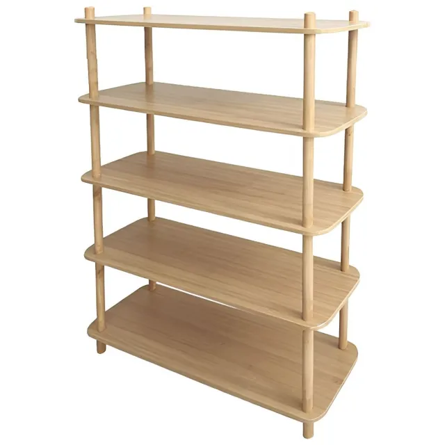 Mica Decorations Jeff Boekenplank Lichtbruin - Open Plankenkast van Hout met Modern Ontwerp - Stijlvolle Kast voor Boeken, Planten en Woonaccessoires - 80 x 30 x 129 cm - Bruin