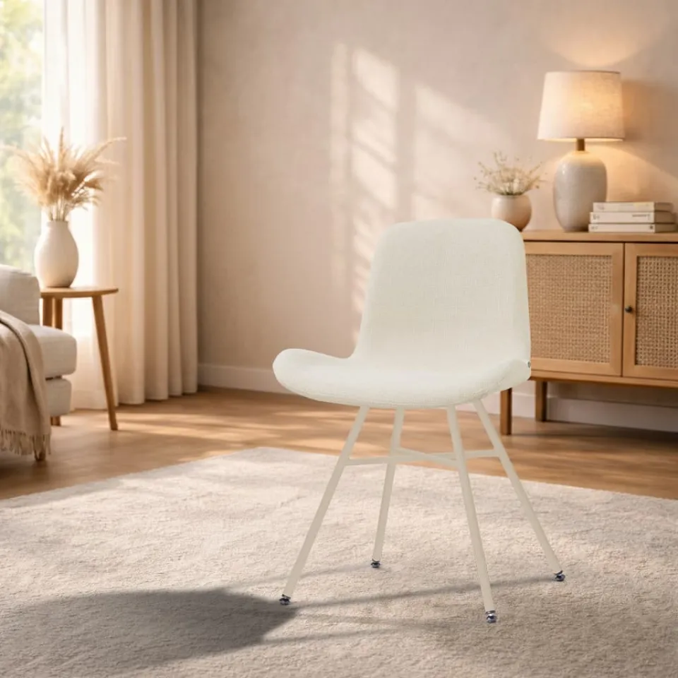 Nolon Noa-Fé eetkamerstoel cottonbeige - beige onderstel, foto 3
