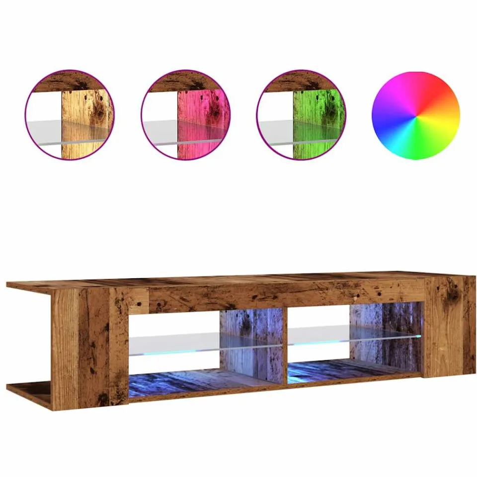 vidaXL Tv-meubel met LED 135x39x30 cm bewerkt hout oud hout Bruin