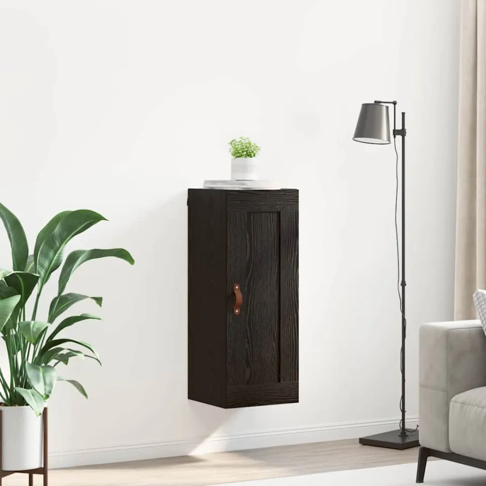 vidaXL Wandkast Zwart Eiken 34,5 x 34 x 90 cm Bewerkt hout, foto 3