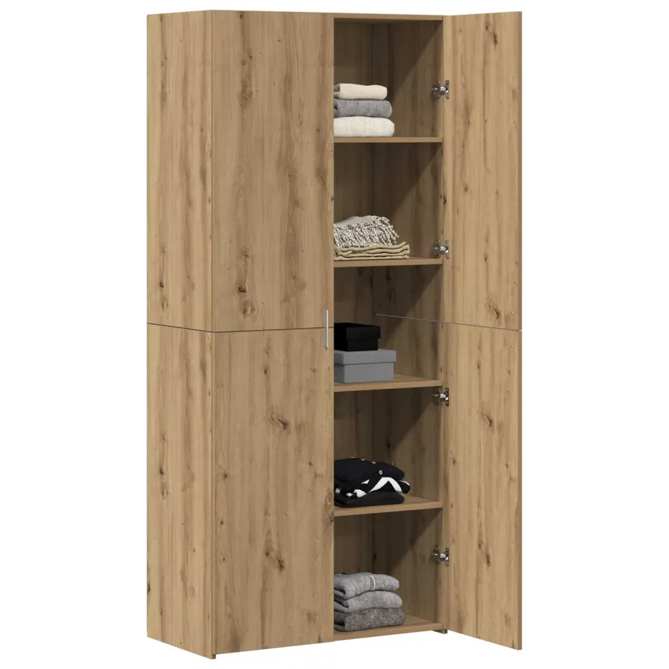 vidaXL Hoge kast 2 st Artisan Eiken 80 x 42 x 185 cm, foto 2
