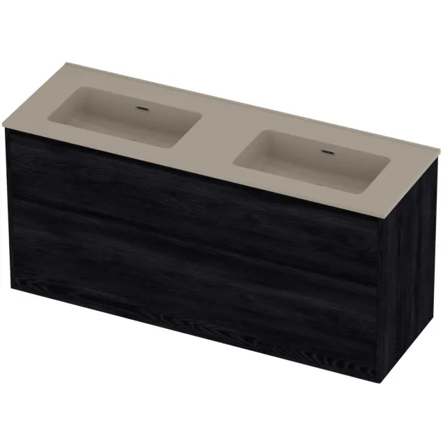 Proline Tribute Badmeubelset Porselein Elegant 140x46x67 cm Mat Crème Cotton Black Oak Eiken