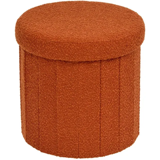 Atmosphera Créateur d'intérieur® Ronde, opvouwbare Fink-poef, Ø 38 cm, amberkleurig Rouge ambre
