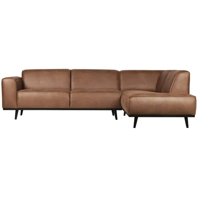 WOOOD Statement Hoekbank Rechts - Chenille - Velvet Taupe cognac