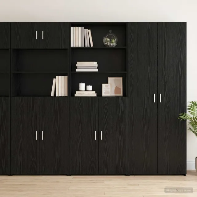 vidaXL Hoge kast Zwart eiken 70 x 42,5 x 185 cm Bewerkt hout