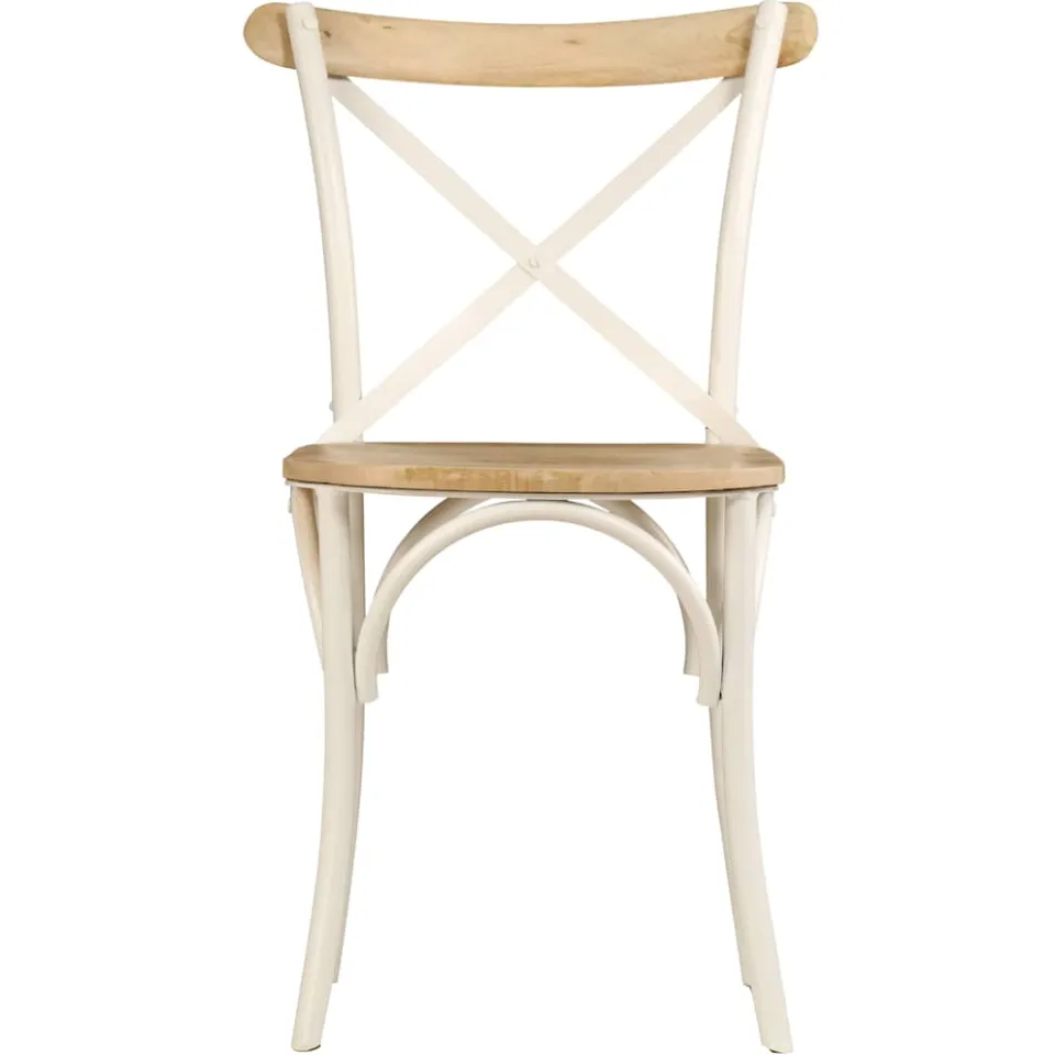 vidaXL Kruisstoelen 2 st massief mangohout wit, foto 3