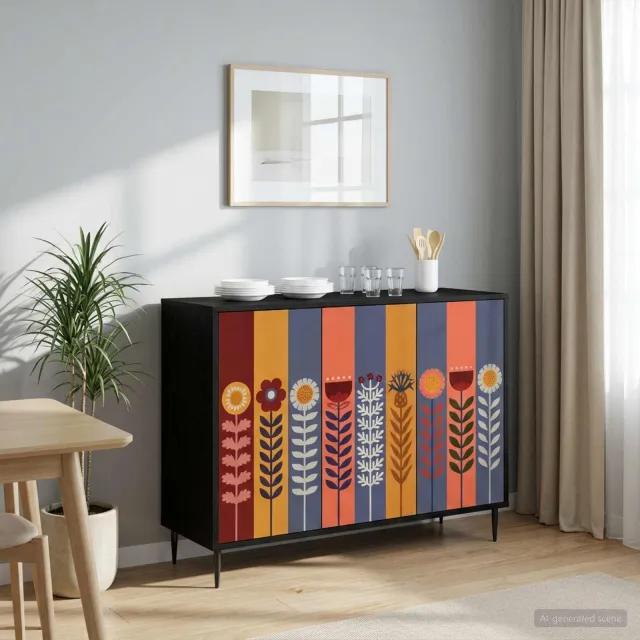 vidaXL Dressoir ESSEN Zwart eiken 102 x 33 x 76 cm Bewerkt hout