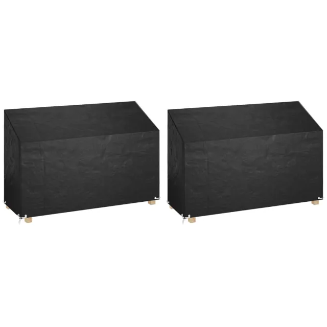 vidaXL Tuinbankhoezen 2 st 8 oogjes 190x70x70/88 cm polyetheen zwart, foto 2
