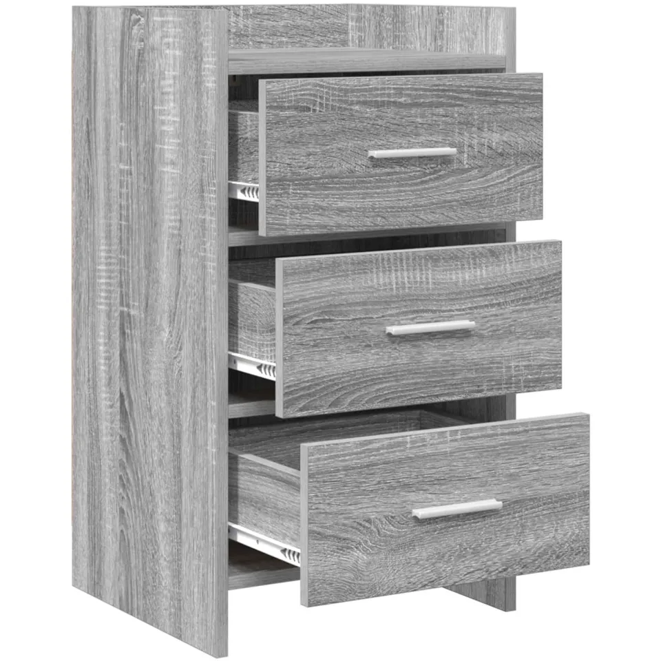 vidaXL Nachtkastjes Grijs Sonoma 40 x 36 x 70 cm Bewerkt hout, foto 2
