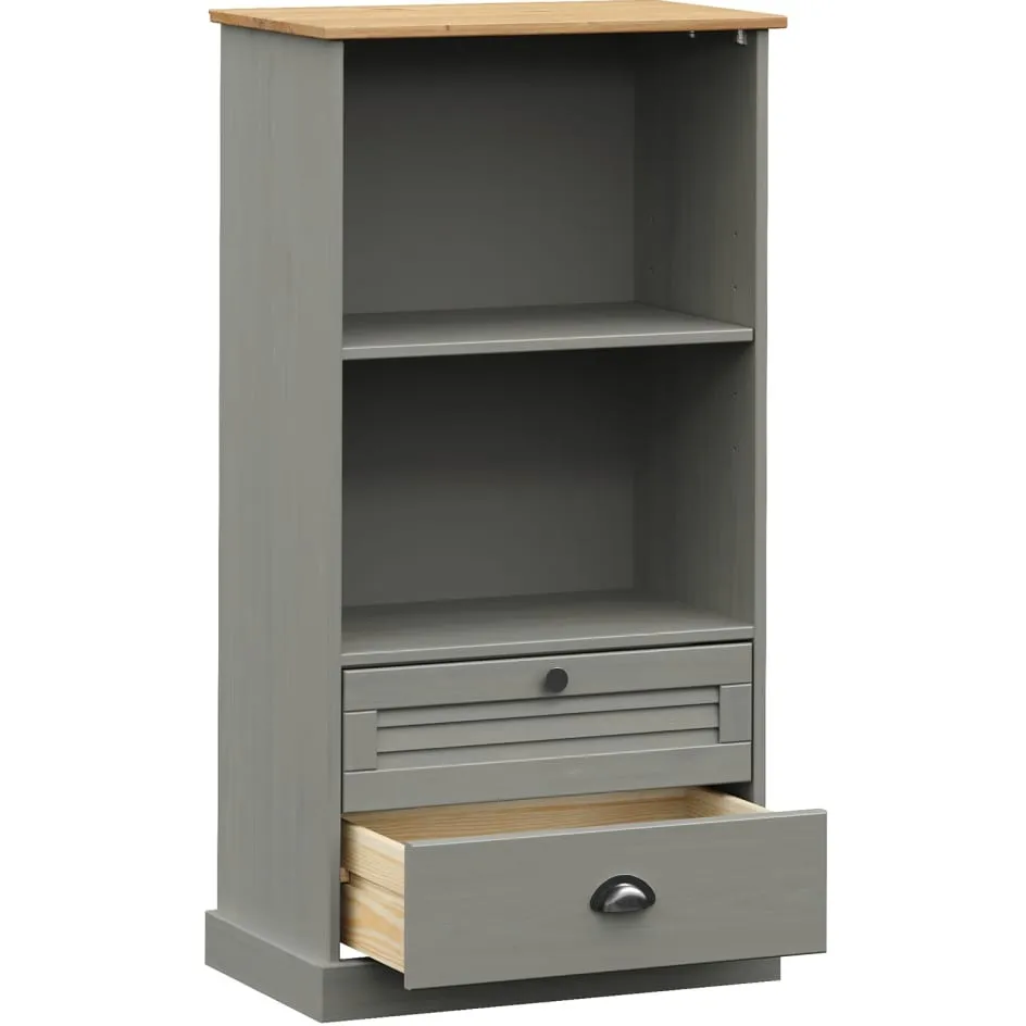 vidaXL Boekenkast VIGO 60x35x114,5 cm massief grenenhout grijs, foto 4