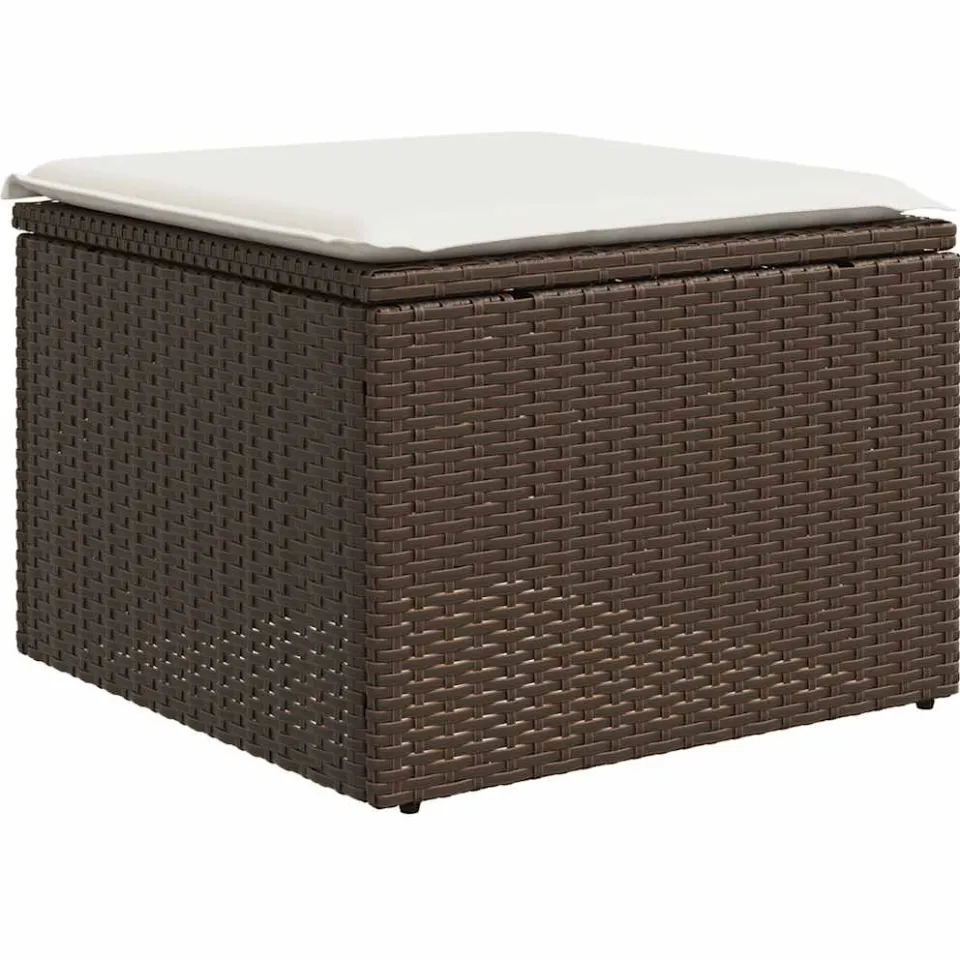 vidaXL 8-delige Loungeset met kussens poly rattan bruin