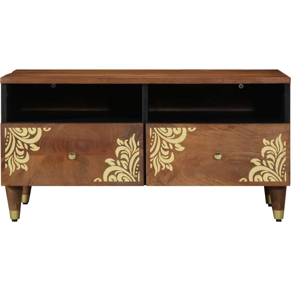 vidaXL Salontafel Honingbruin 80 x 54 x 40 cm Massief Mango Hout bruin, foto 3
