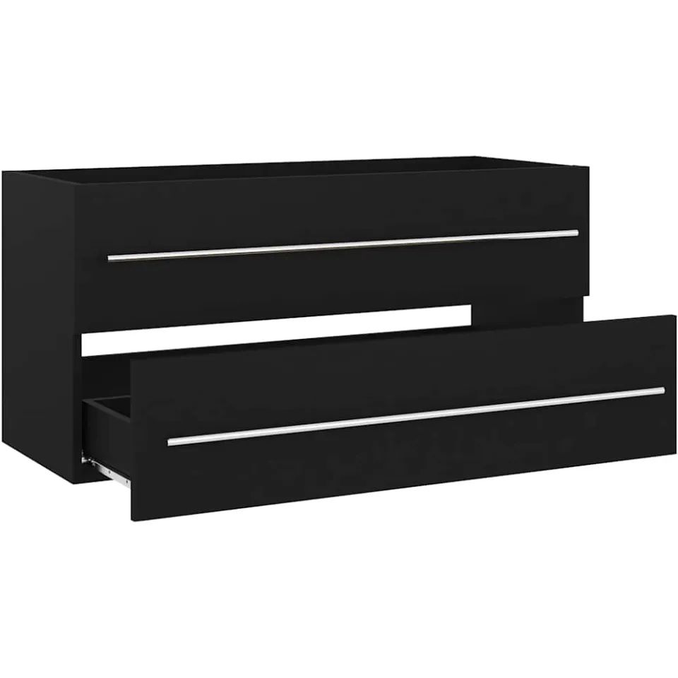 vidaXL 804719 Wastafelkast 100x38,5x48 cm bewerkt hout zwart, foto 4