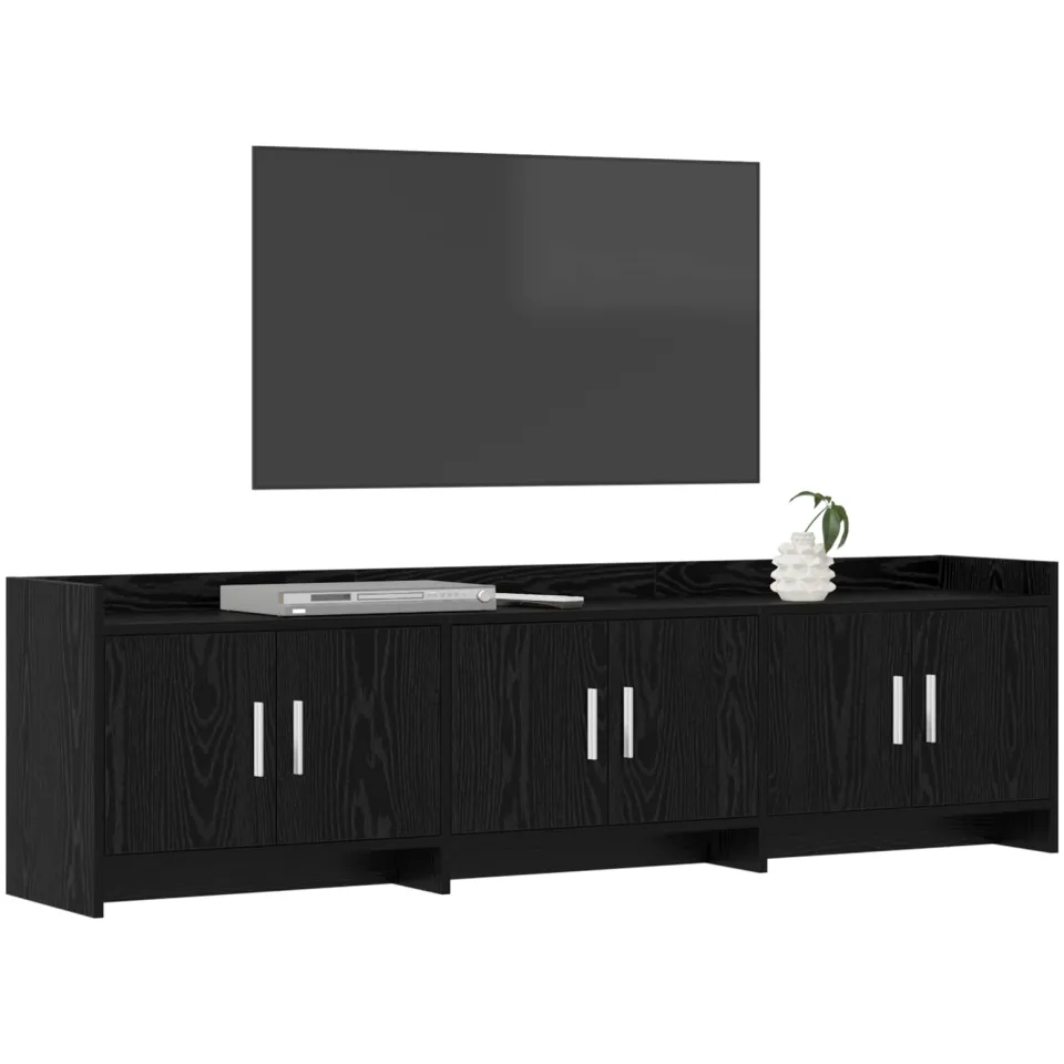 vidaXL TV-kast 168 x 33 x 47 cm Zwart eiken Bewerkt hout