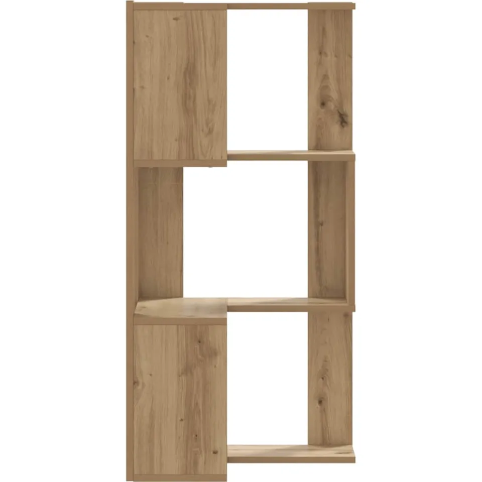vidaXL Boekenkast 3-laags hoek 50x50x102 cm hout artisanaal eikenkleur Bruin