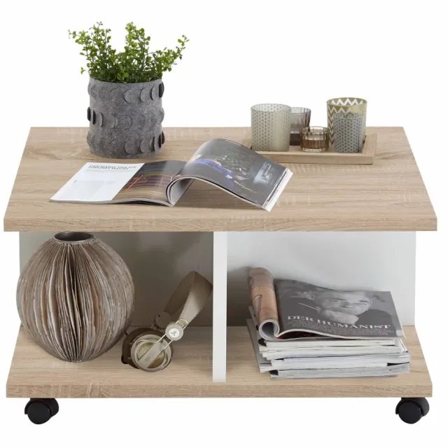 Salontafel Vince eiken bruin-wit Bruin | Wit