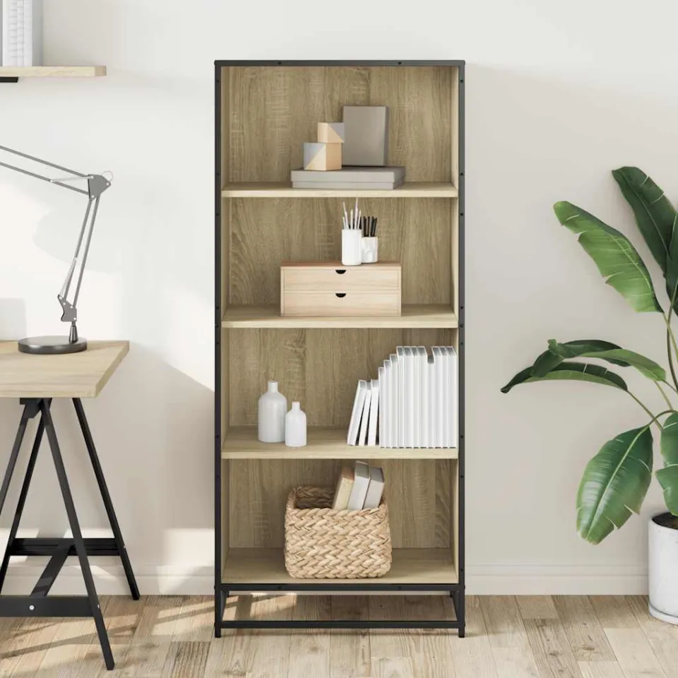 vidaXL Boekenkast 60x35x139 cm bewerkt hout sonoma eikenkleurig, foto 2