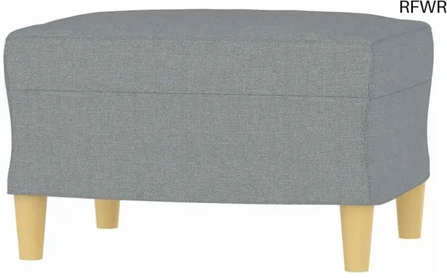 RFWR Voetenbank Lichtgrijs 60x50x41 cm - Comfortabele en Stabiele Kruk voor Woonkamer