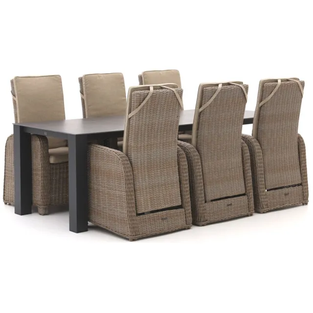 Intenso Furniture Intenso Umbria/Lagundo 230cm dining tuinset 7-delig verstelbaar Taupe