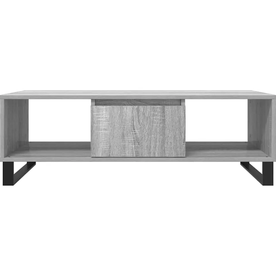 vidaXL Salontafel 104x60x35 cm bewerkt hout grijs sonoma, foto 3
