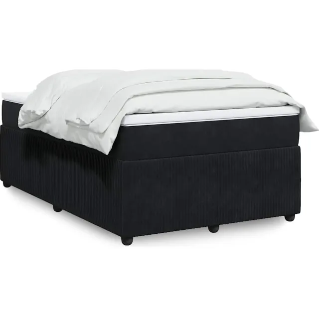 vidaXL Boxspring met matras fluweel zwart 120x190 cm