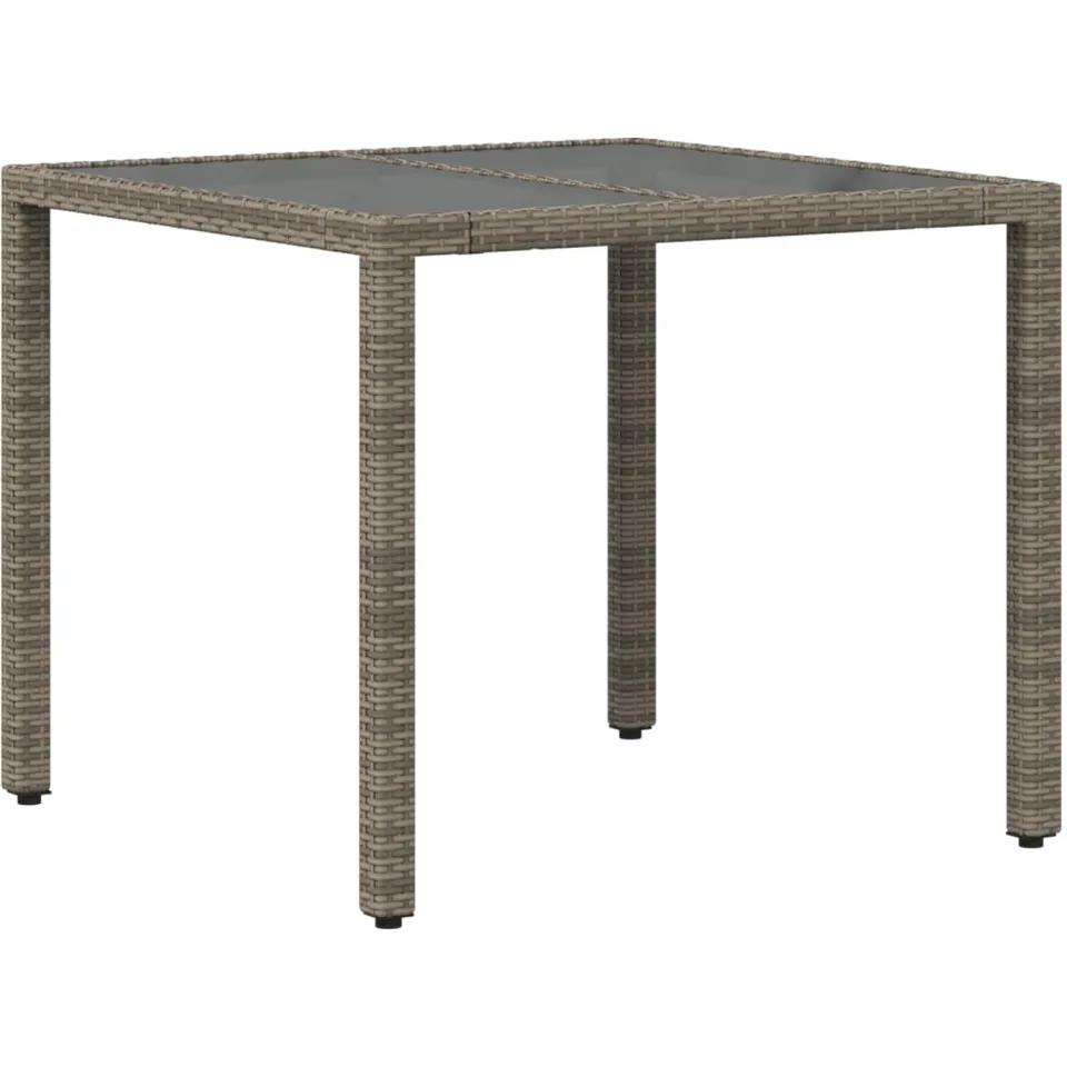 vidaXL Buiten eettafelset 5 st Grijs poly rattan, foto 4