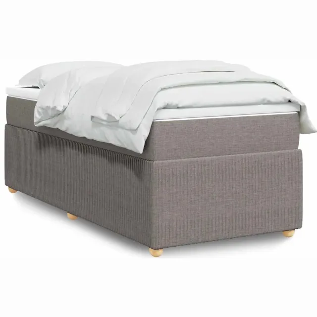 vidaXL Boxspring met matras stof taupe 80x200 cm