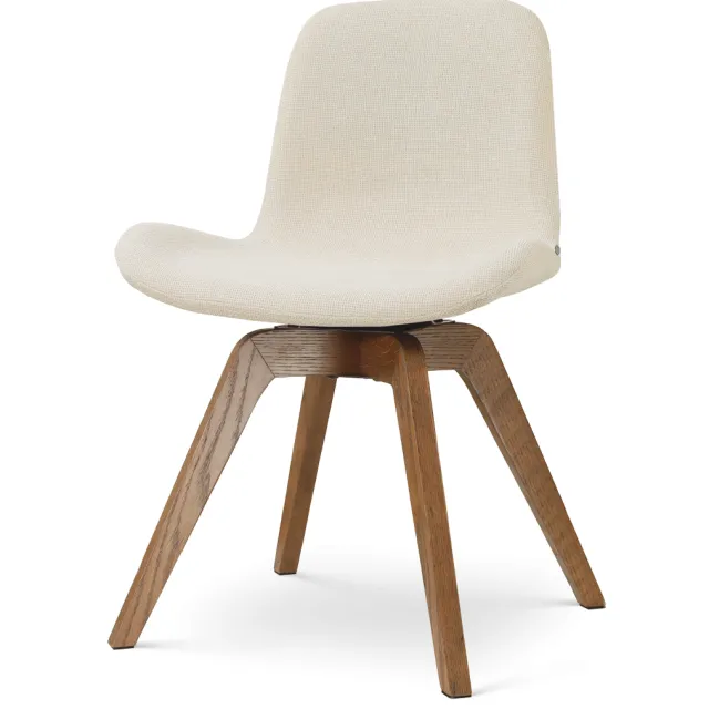 Nolon Noor-Fé draaibare eetkamerstoel cottonbeige - walnoot houten onderstel