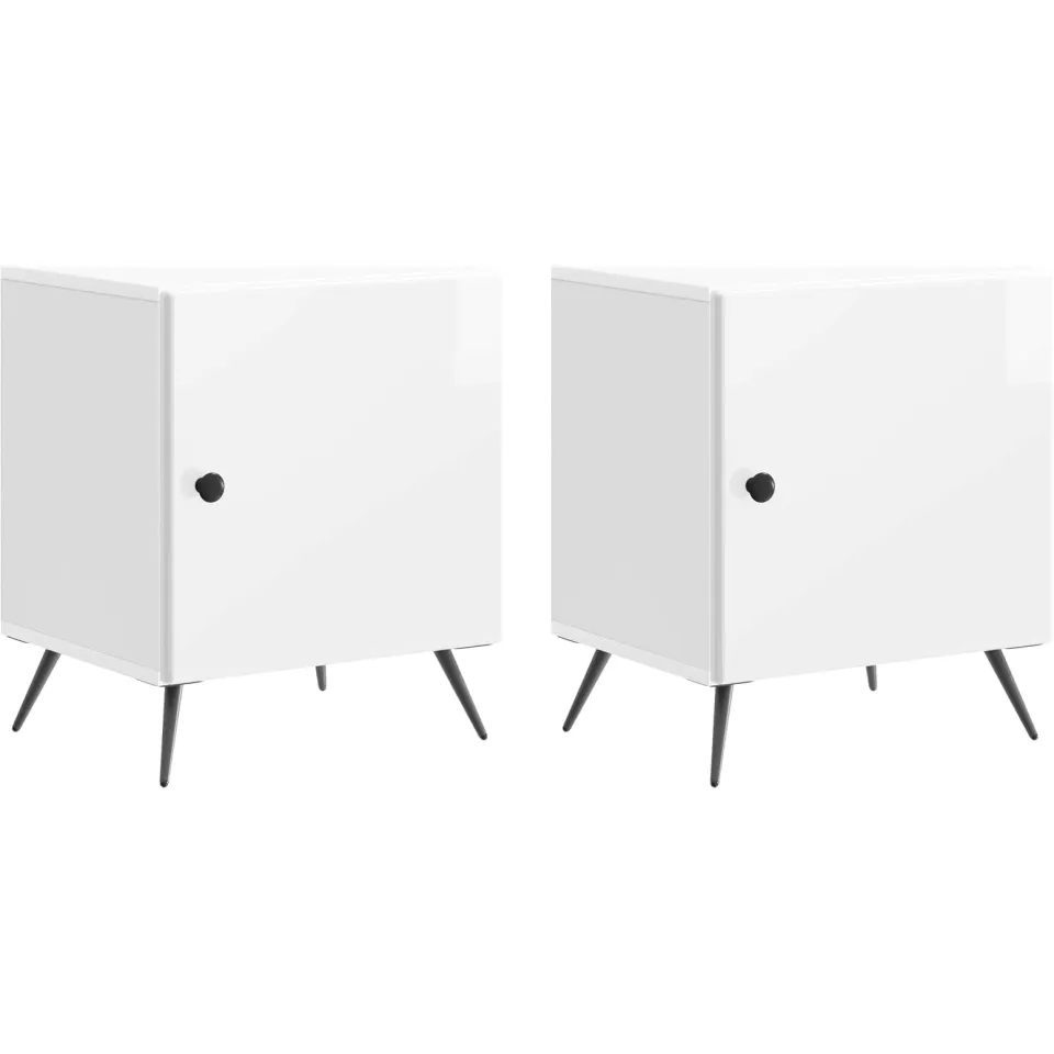 vidaXL Nachtkastje 2 st Hoogglans Wit 43 x 34,5 x 50 cm Bewerkt hout, foto 3