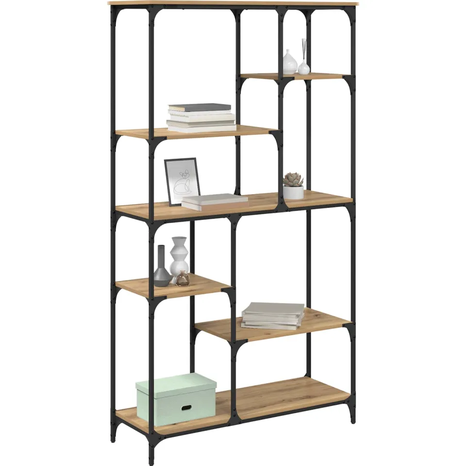 vidaXL Boekenkast 5-laags 99 x 35,5 x 176 cm Bewerkt hout Bruin