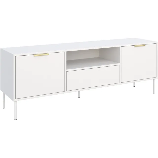 Selsey Vena – TV-meubel met 2 deuren, lade en nis - Wit - 160cm
