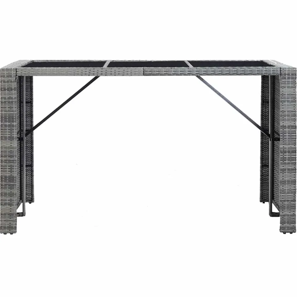 vidaXL 7-delige Tuinbarset met kussens poly rattan grijs, foto 3