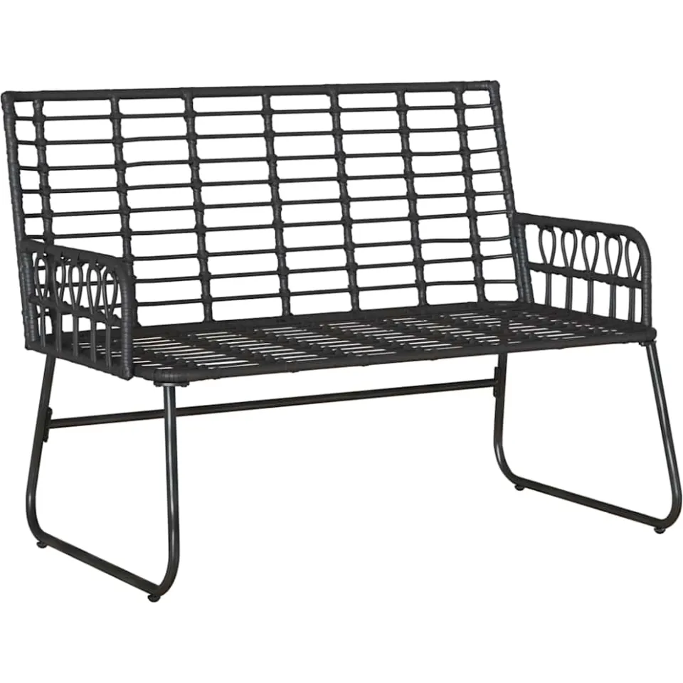 vidaXL Tuinbank Zwart en Anthraciet poly rattan, foto 4
