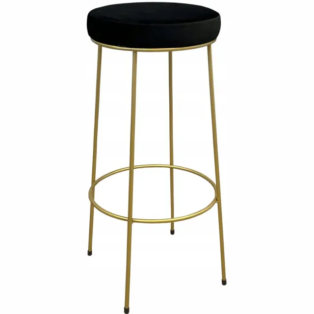 Bias Gouden Bar Krukje 75cm Metaal Velvet Zwart Loft