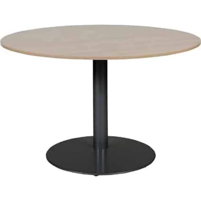Schaffenburg Vergadertafel - Linesto 120 rond wit - alu frame Aluminium (RAL9006)/Wit